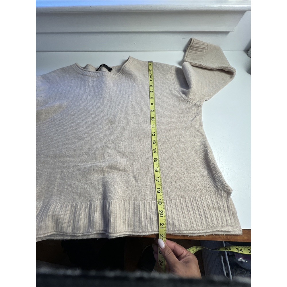 Jenni Kayne XL Everyday Crew Neck Cashmere Wool Blend Pullover‎ Sweater Oatmeal - Picture 7 of 7